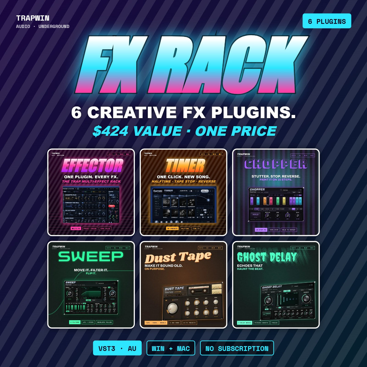 TrapWin FX RACK – 6 creative FX plugins bundle