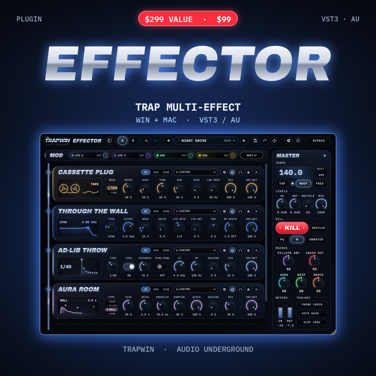 TrapWin Effector – trap multi-effect plugin, $299 value for $99