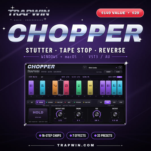TrapWin CHOPPER stutter tape stop plugin
