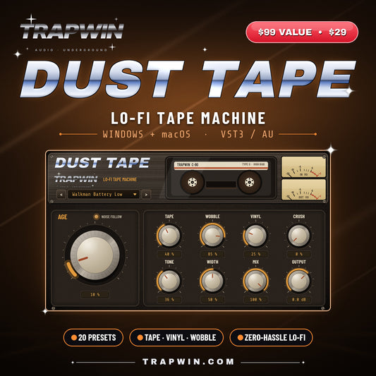 TrapWin DUST TAPE lo-fi tape plugin cover