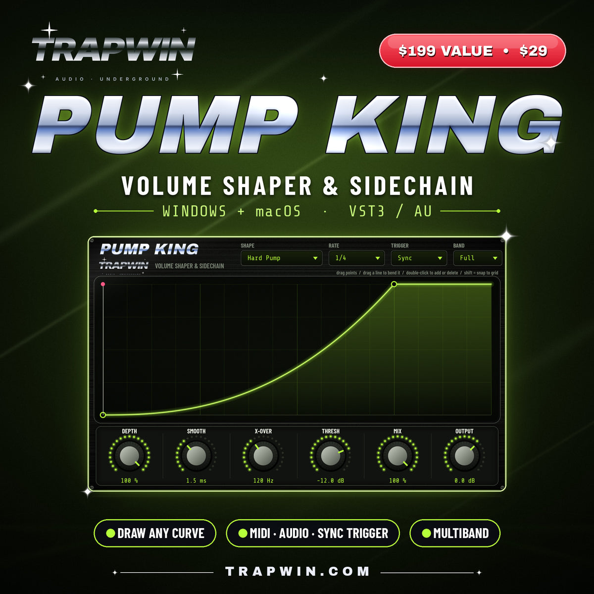 TrapWin PUMP KING volume shaper plugin cover