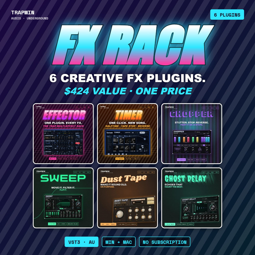 TrapWin FX RACK – 6 creative FX plugins bundle