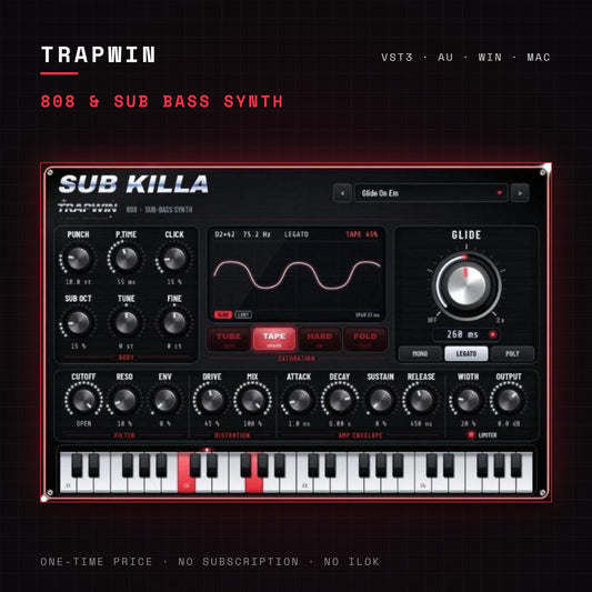 TrapWin SUB KILLA – 808 & sub bass synth plugin cover