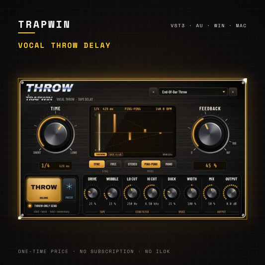 TrapWin THROW – vocal throw delay plugin cover