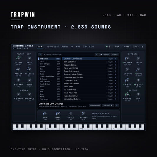 TrapWin Chrome Vault trap instrument plugin