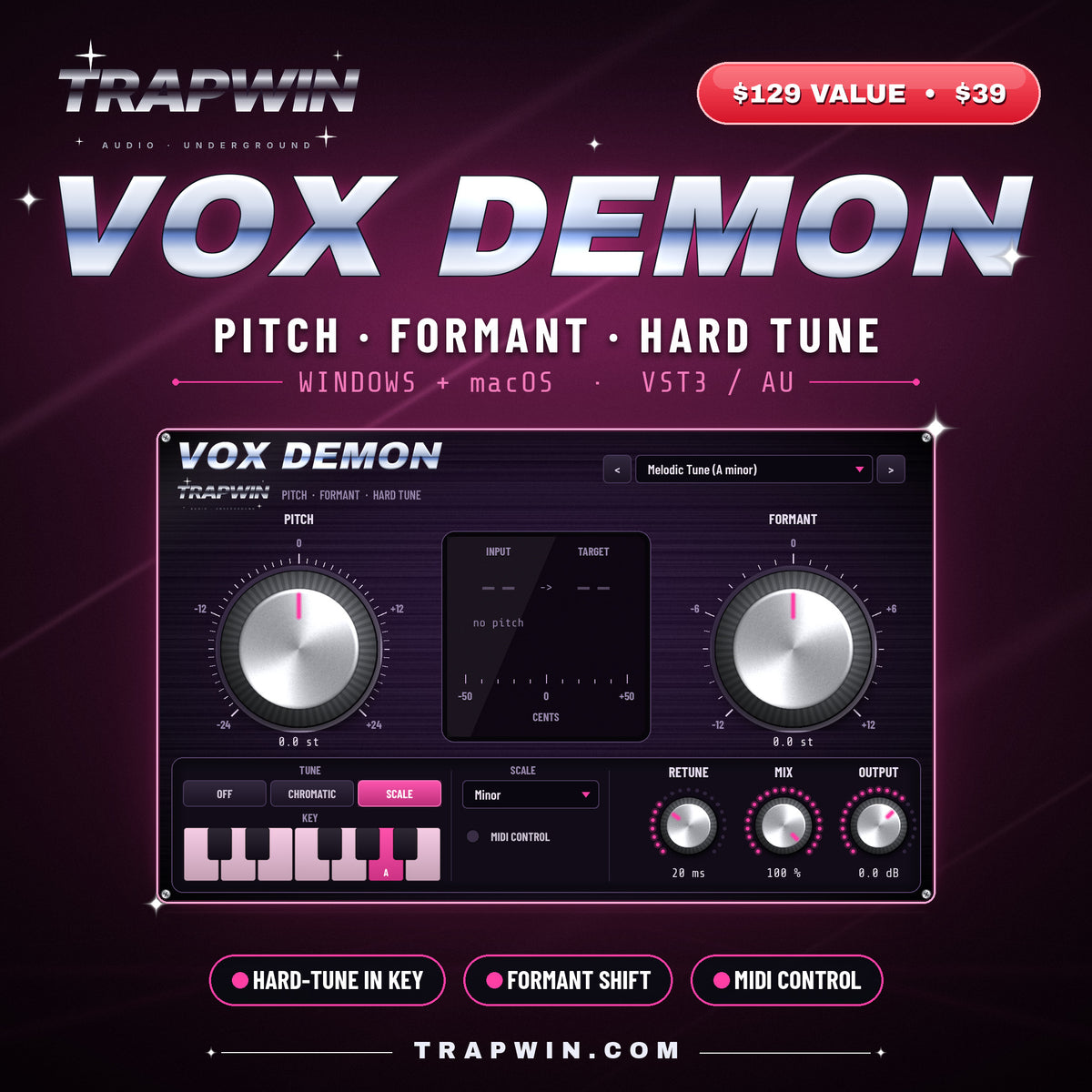 TrapWin VOX DEMON pitch formant hard tune plugin